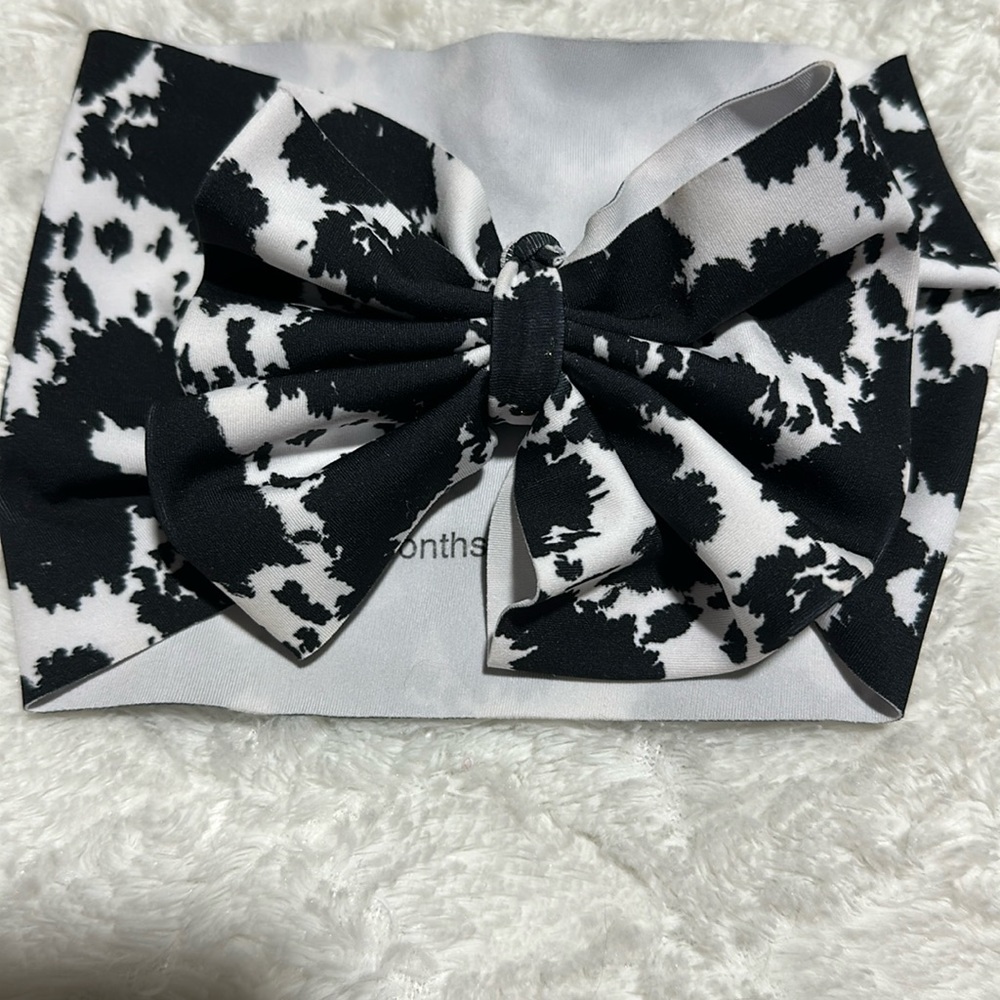 Cow print bow